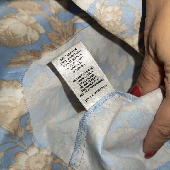 New Rebecca Taylor Blue Sky‎ Satin Leaf Floral Open Back Top Size 8 - Picture 8 of 12